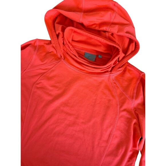 Athleta Plush Tech 3.0 Pullover Performance Athletic Neón Coral Orange Hoodie S - Picture 3 of 5